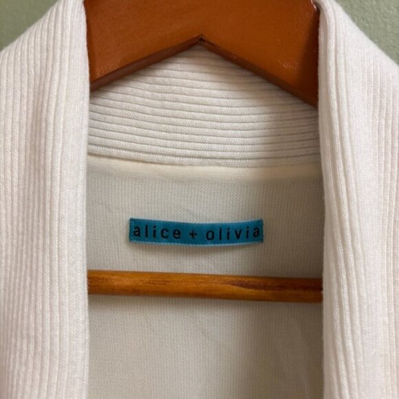 Alice + Olivia Women Cardigan Sweater Size *XS Ivory Lightweight High Low Lined - Picture 4 of 10